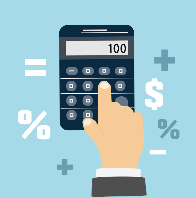 Calculator icon. Business concept with mathematics